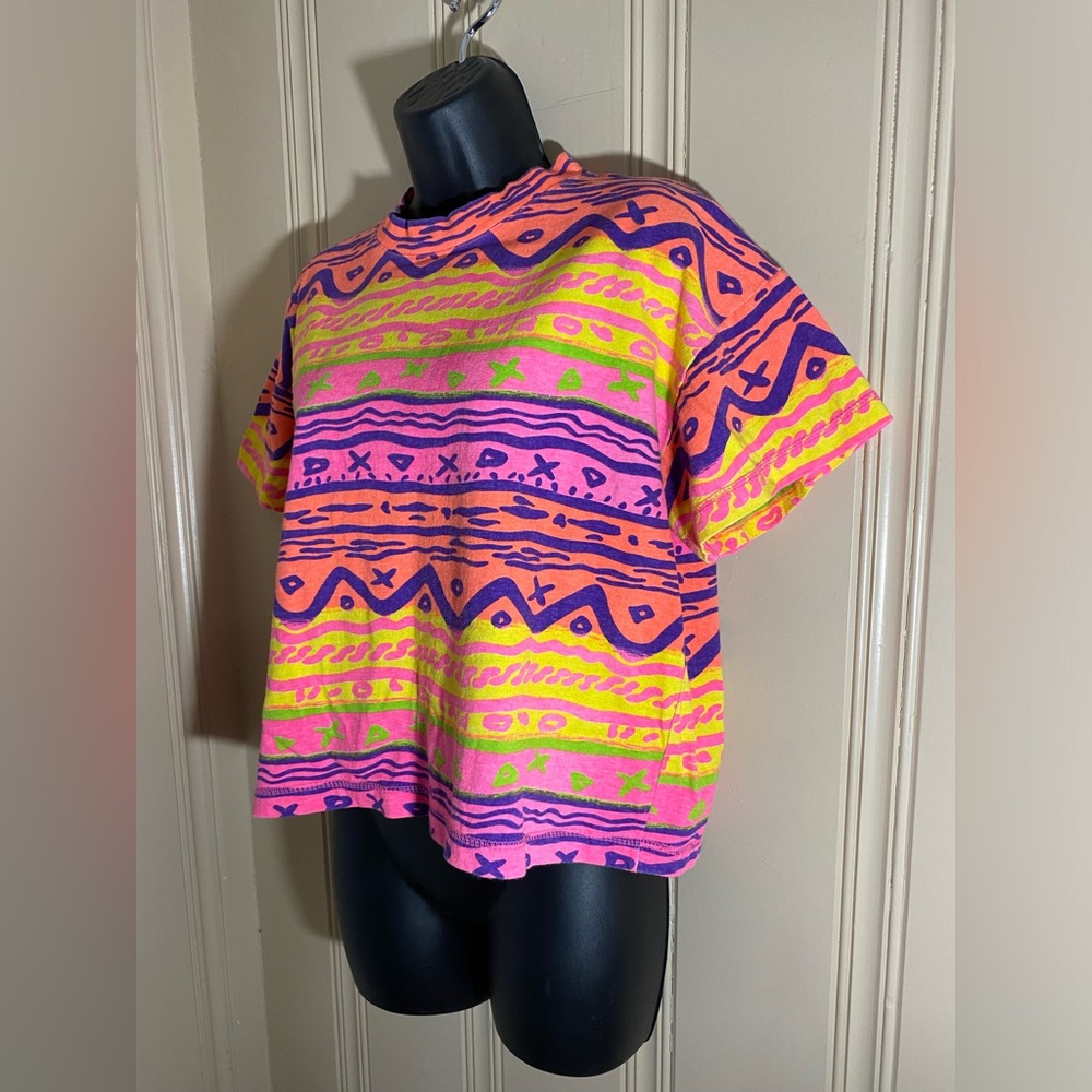 Vintage OP Ocean Pacific Women’s Neon Short Sleeve Shirt